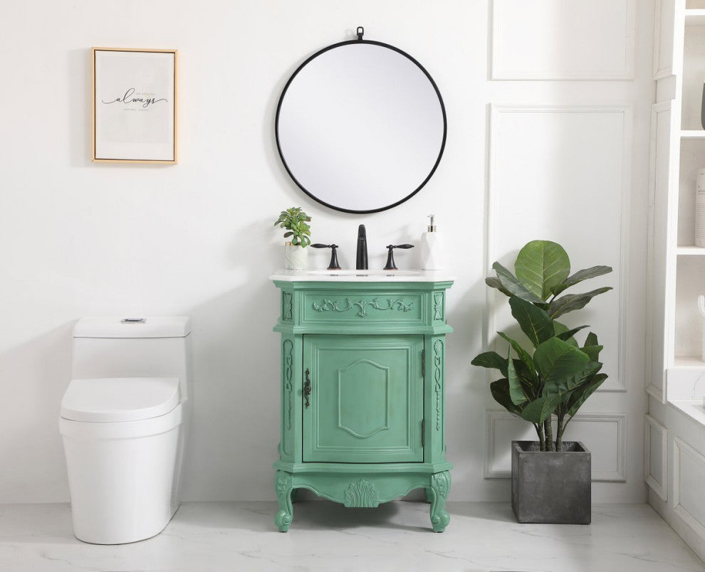 Beth 24" Single Bathroom Vanity, Vintage Mint