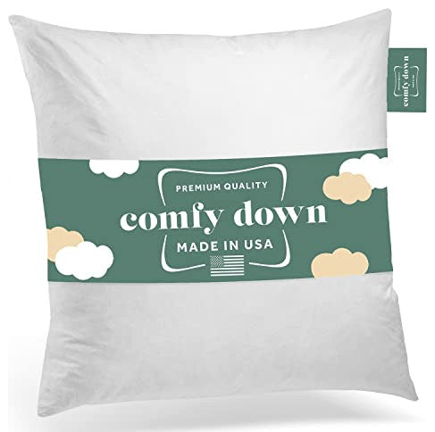 ComfyDown 95% Feather 5% Down Square Decorative Pillow Insert, 21"x21"