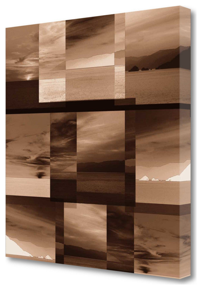 30" By the Water Sepia Tone Giclee Wrap Canvas Wall Art
