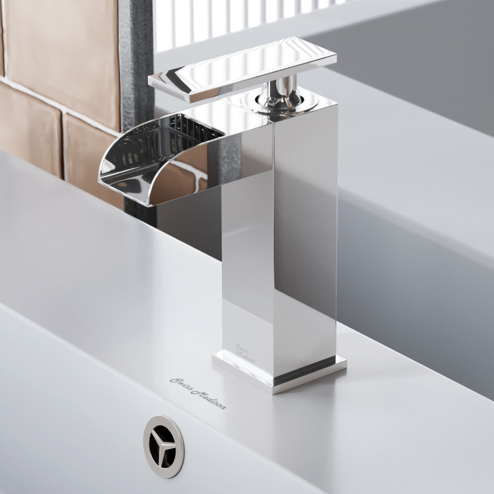 Concorde Single Hole, Waterfall Bathroom Faucet, Chrome