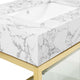 Sink Vanity Cabinet, Artificial Marble, Metal, Gold White, Modern, Bathroom