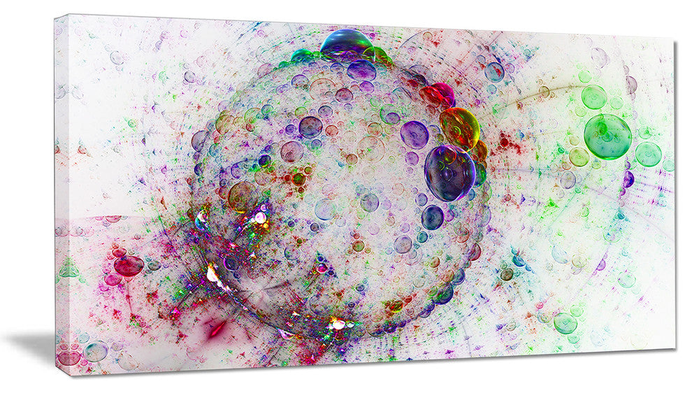 Colorful Spherical Planet Bubbles, Abstract Canvas Art Print, 32x16