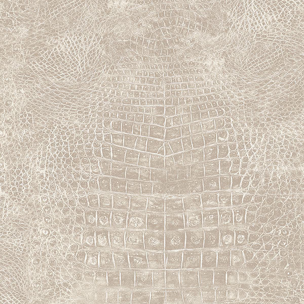 Faux Crocodile Skin Wallpaper, Taupe, Bolt