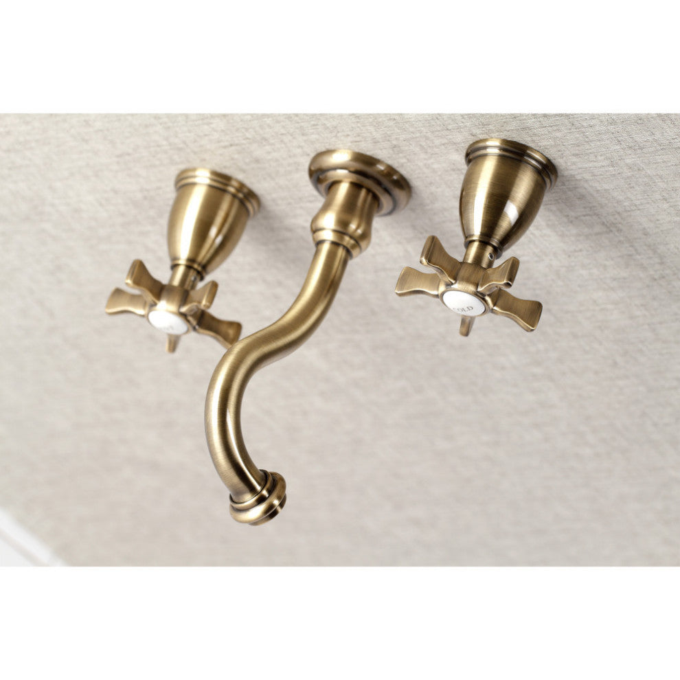 KS3023NX Two-Handle Wall Mount Tub Faucet, Antique Brass