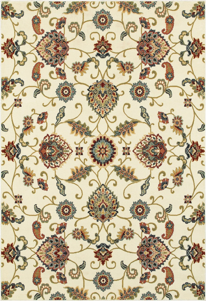 Oriental Weavers Kashan Ivory/ Multi Floral Indoor Area Rug 9'10"X12'10"
