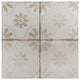 Kings Blume Encaustic Ceramic Floor and Wall Tile, White, Sample