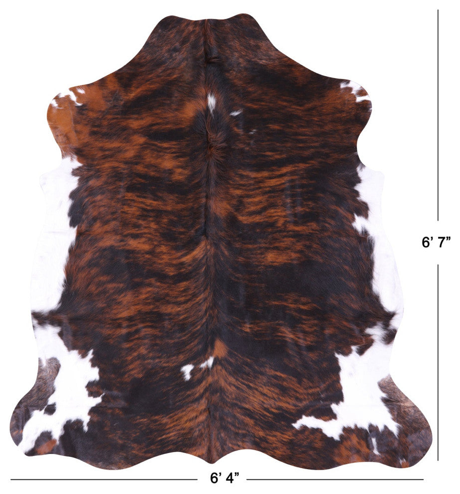 6' 7" X 6' 4" Brindle Natural Cowhide Rug C2365