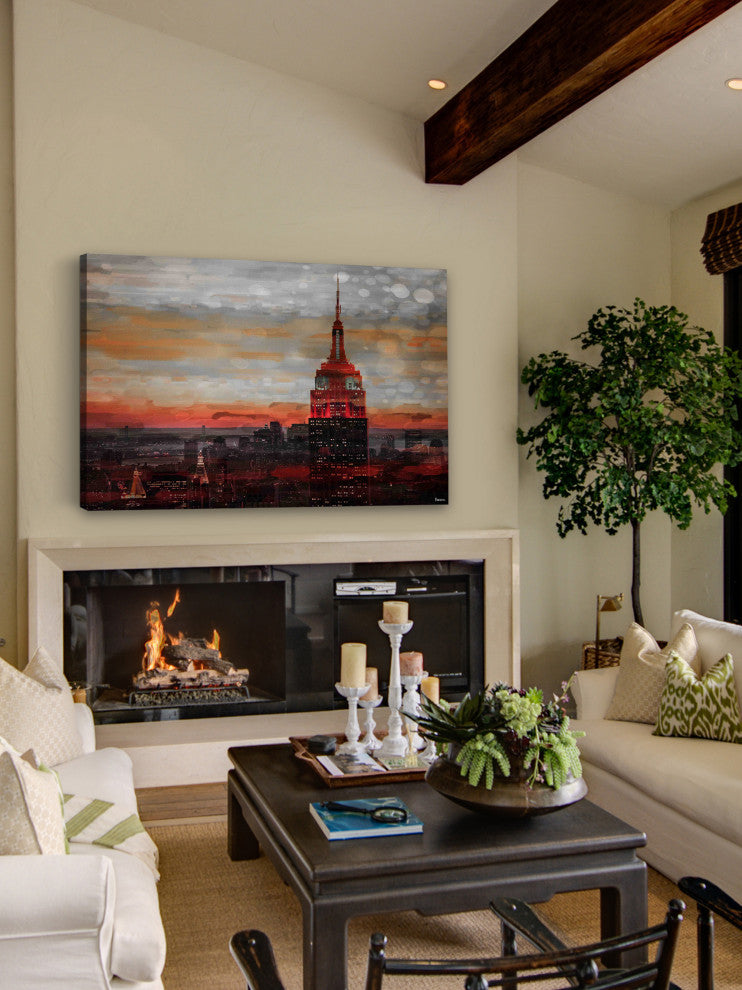 "Red Hot NYC" Print on Canvas, 36"x24"