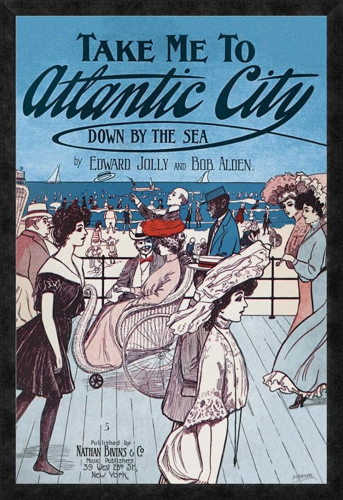 "Take Me to Atlantic City" Framed Canvas Giclee by Starmer, 26"x38"