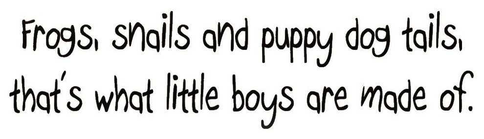 VWAQ Frogs Snails and Puppy Dog Tails, That's What Little Boys Are Made Quote