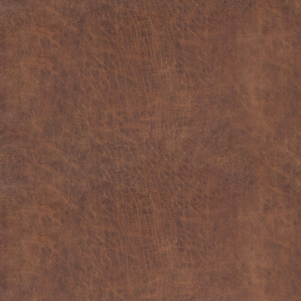 Shiloh Square Storage Ottoman, Distressed Saddle Brown Vegan Faux Leather