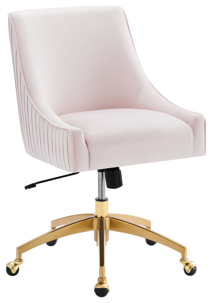 Discern Performance Velvet Office Chair, Pink