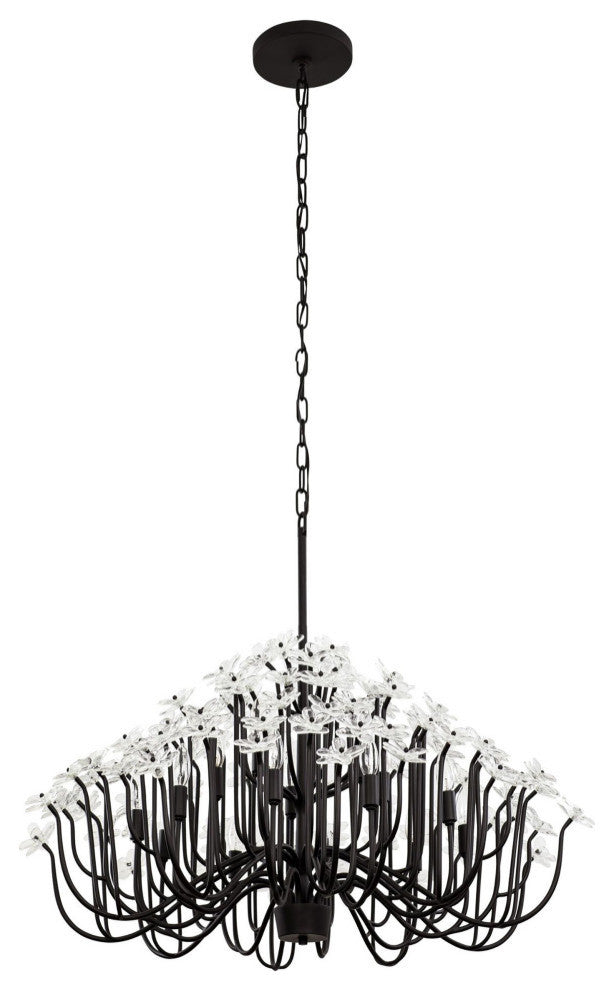 Wildflower 15-Lt Chandelier - Matte Black