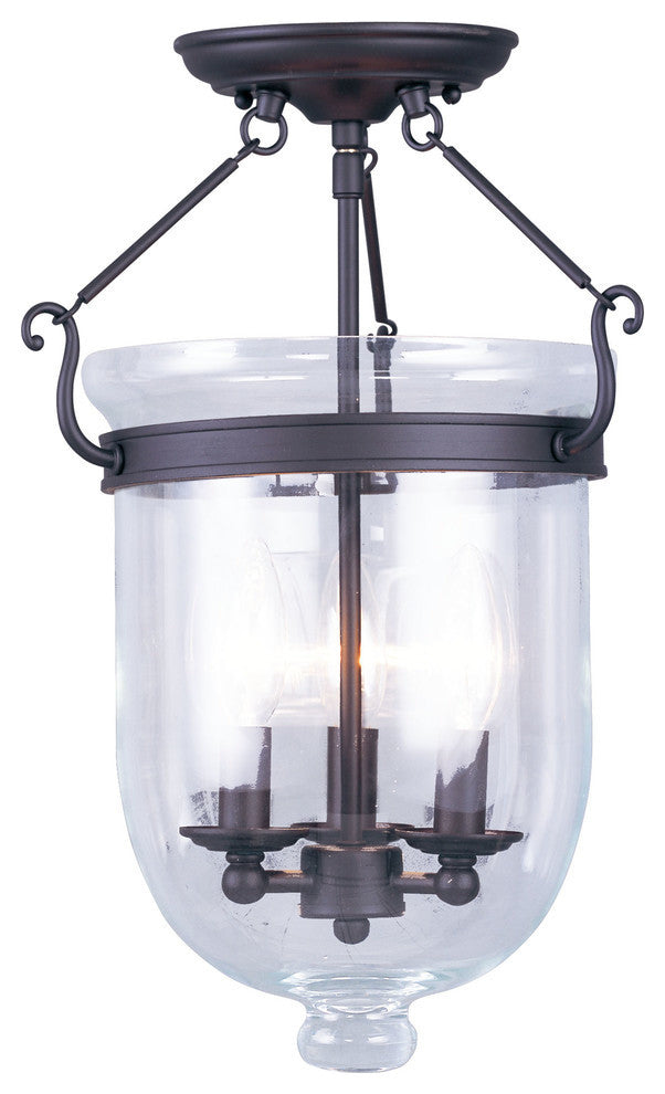 Livex Lighting 3 Light Bronze Ceiling Mount - 5062-07