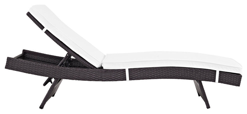 Espresso White Convene Chaise Outdoor Patio Set of 4