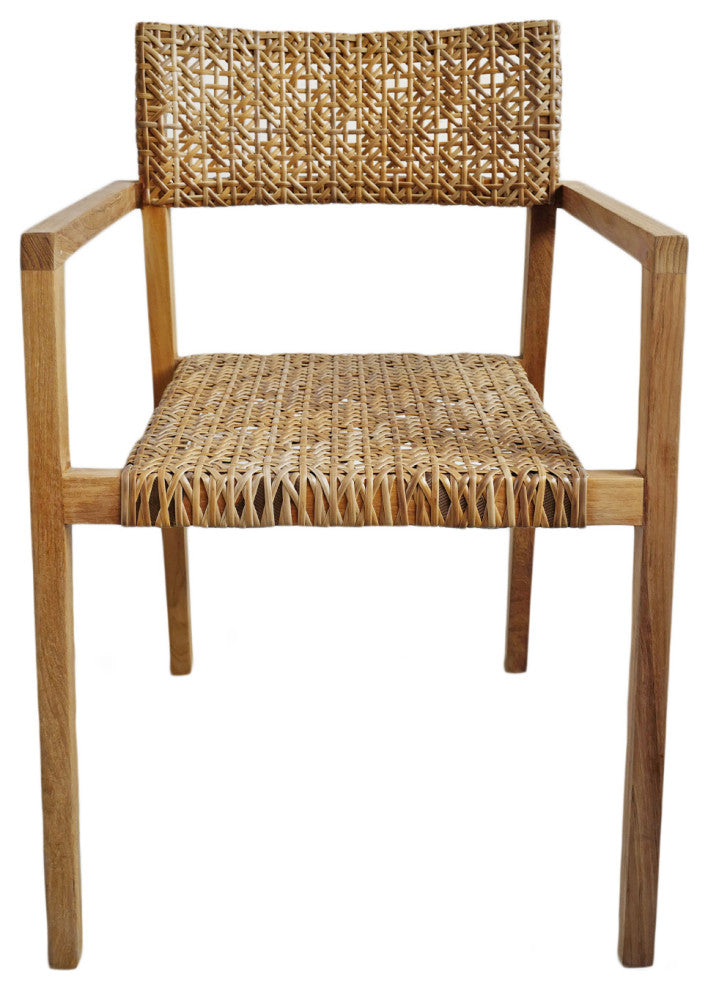 Outdoor Faux Rattan Teak Chair