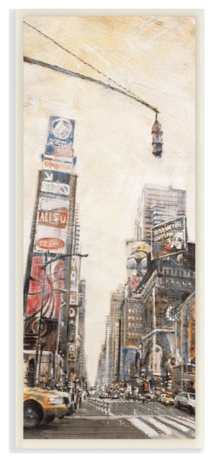New York City Buildings Painting, 7"x17"