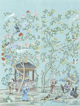 Chinoiserie Wall Mural Tea Garden Diptych, Large