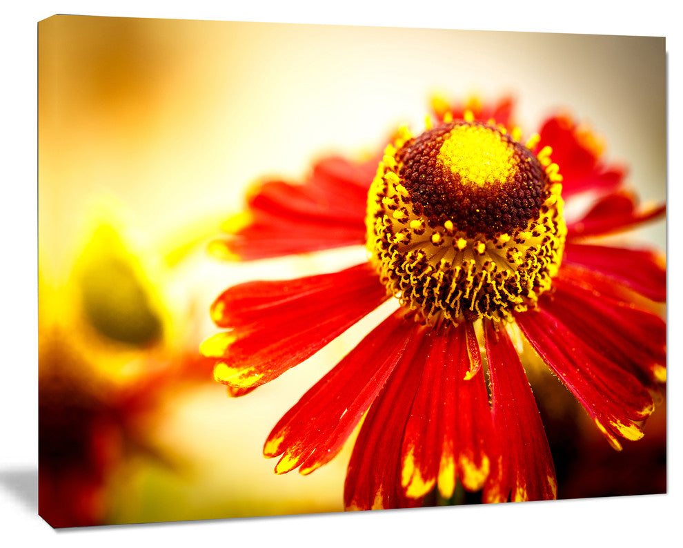 Beautiful Flower on Yellow Background, Flower Artwork on Canvas, 40"x30"