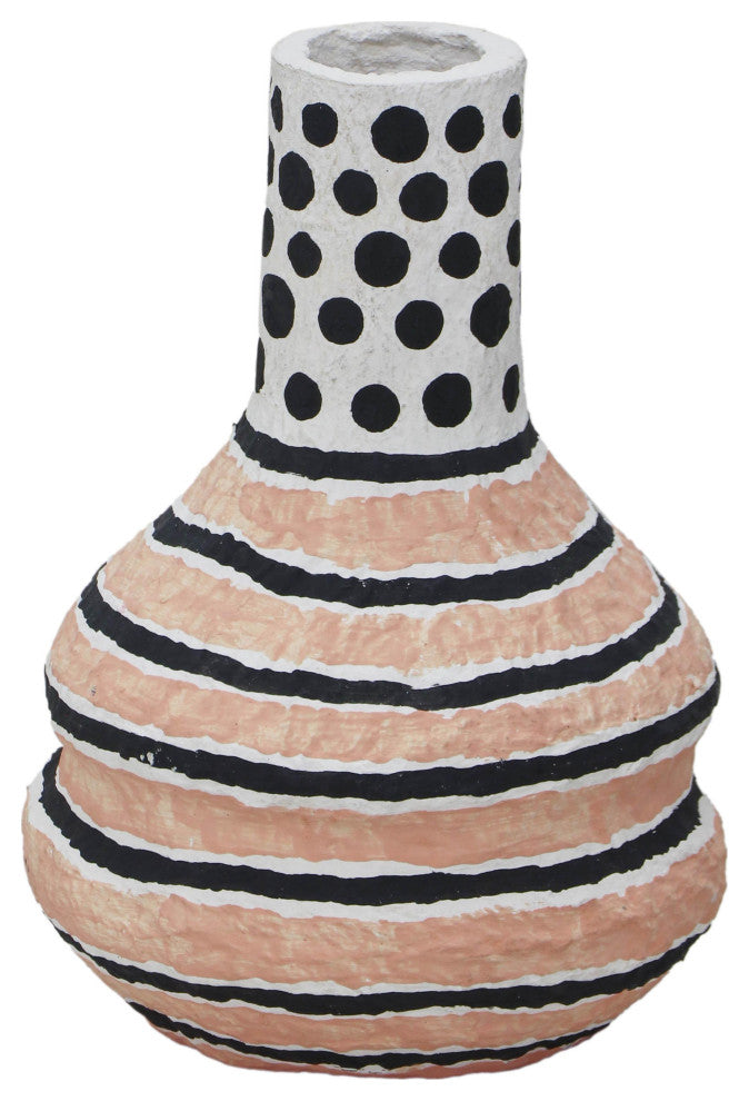Cotton Mache Vase, Modernist Print