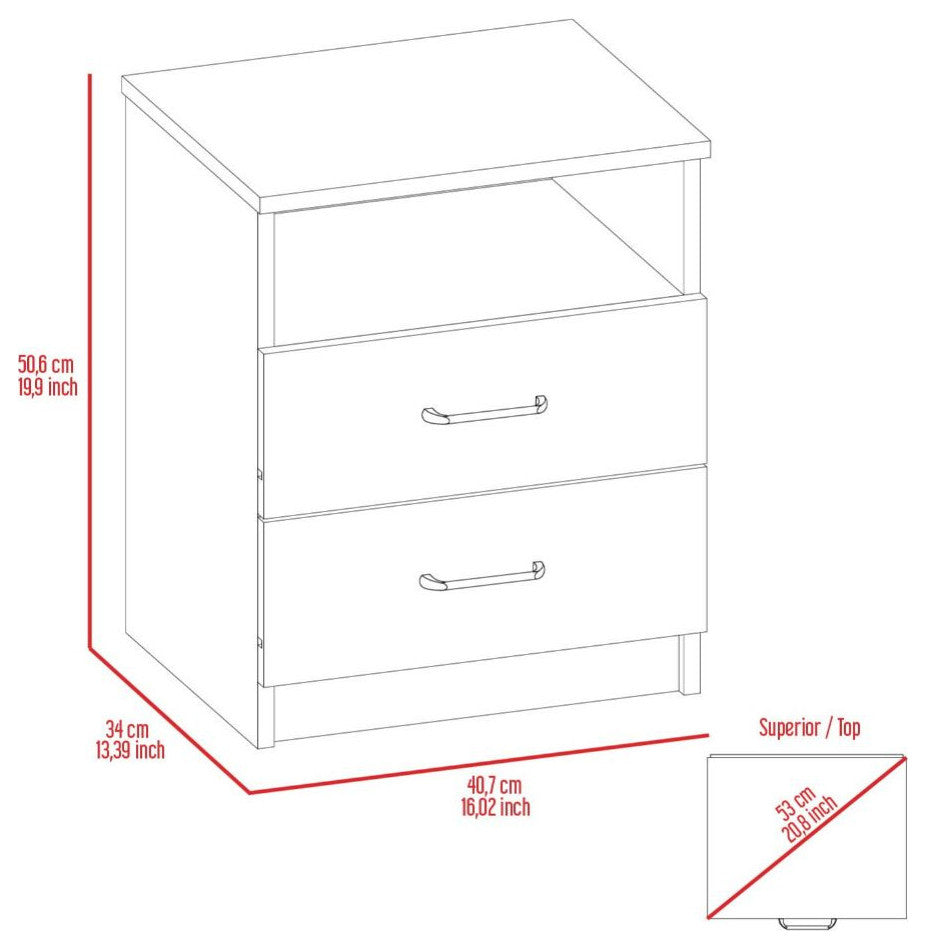 Oklahoma Night Stand, Light Gray