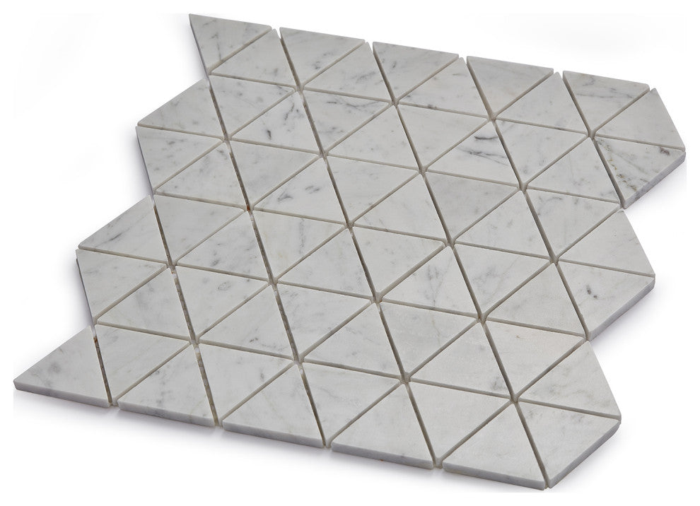 Burgos White Marble Mosaic Floor and Wall Tile, Sample