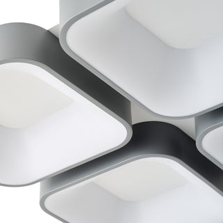 Modern White 4-Light Square LED Flush Mount Ceiling Light