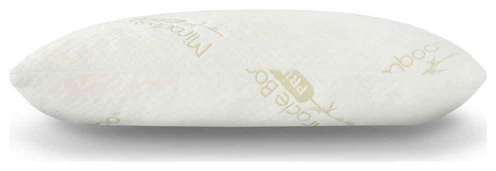 Benzara BM286460 Pillow, Shredded Memory Foam, Soft Bamboo& Polyester Covering