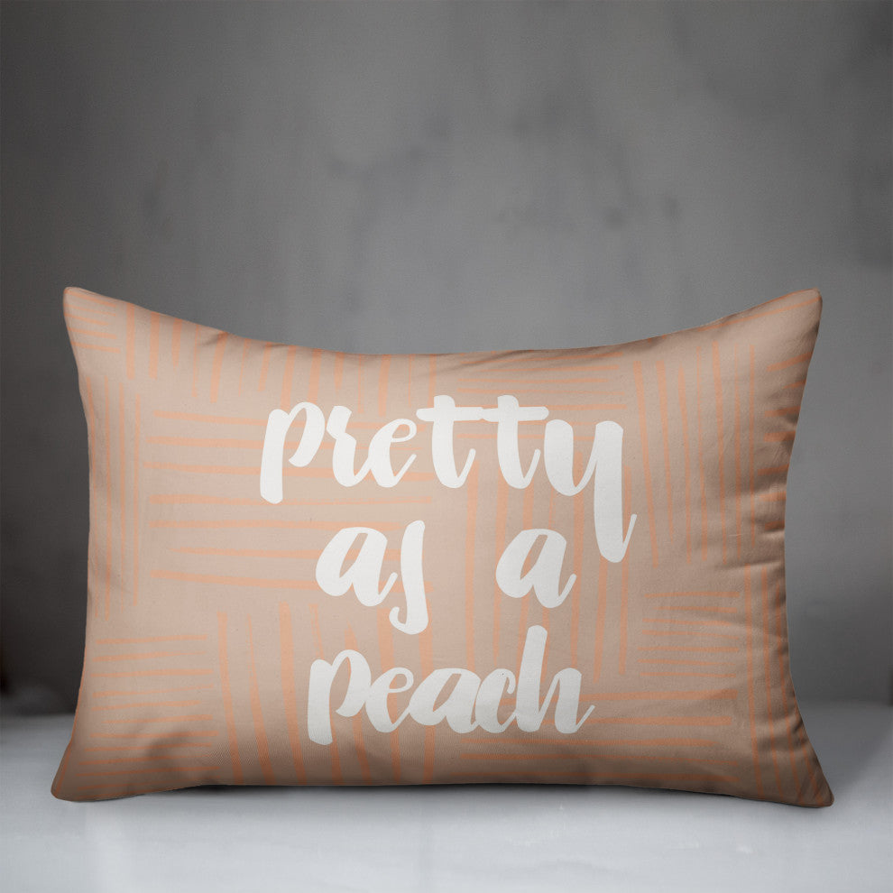 Pretty Peach Pattern Pillow 14x20 Spun Poly Pillow