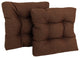 19" Squared Tufted Dining Chair Cushion, Set of 2, Cocoa