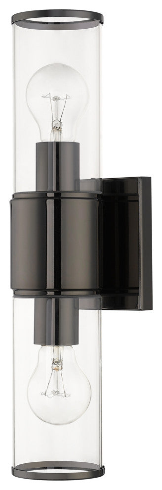 Quincy 2-Light Black Chrome Vanity Sconce
