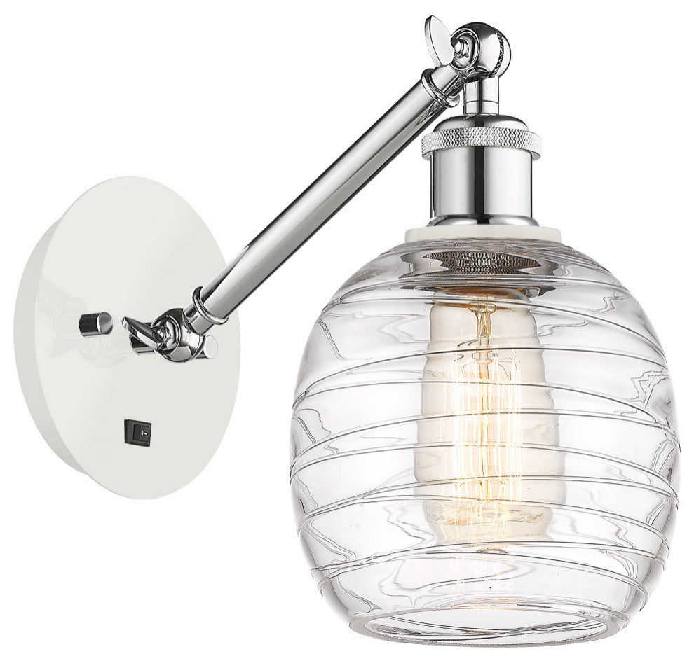 Innovations 317-1W-WPC-G1013-LED 1-Light Sconce, White and Polished Chrome