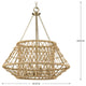 Laila Collection Four-Light Vintage Brass Coastal Chandelier With Jute Accents