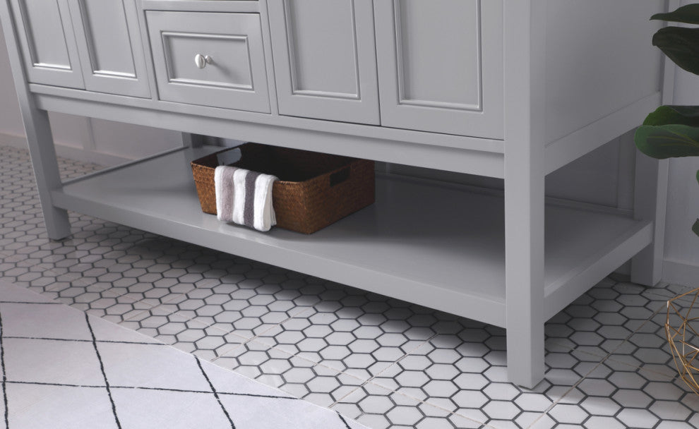 Home Living 60" Double Sink Bathroom Vanity Set, Gray