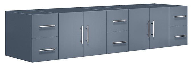 Geneva Transitional Dark Grey 84" Vanity Cabinet Only
