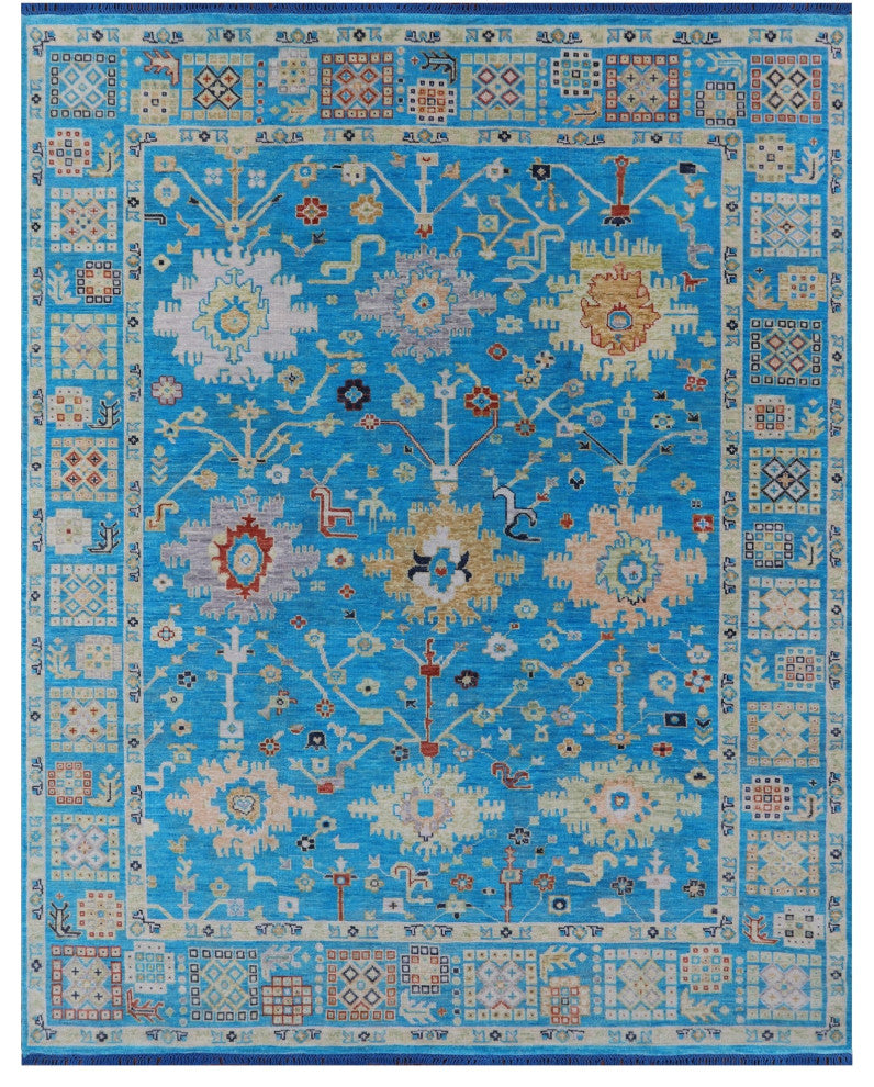 Hand Knotted Turkish Oushak Wool Rug 9' 2" X 11' 9" - Q15647