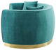 Modern Designer Lounge Lobby Sofa, Velvet Fabric Metal Steel, Aqua Blue