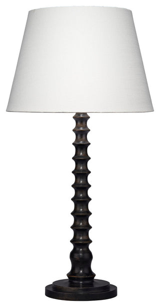 Revolution Wood Table Lamp With Linen Shade, Black