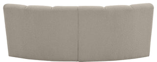 Infinity Black Boucle Fabric Upholstered Arc Shaped Modular Sectional, Brown, 2-Piece, Arc-Shaped