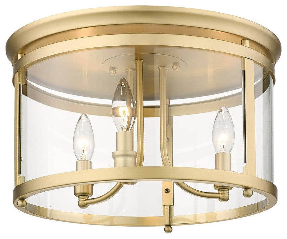 15" Flush Mount With Clear Glass