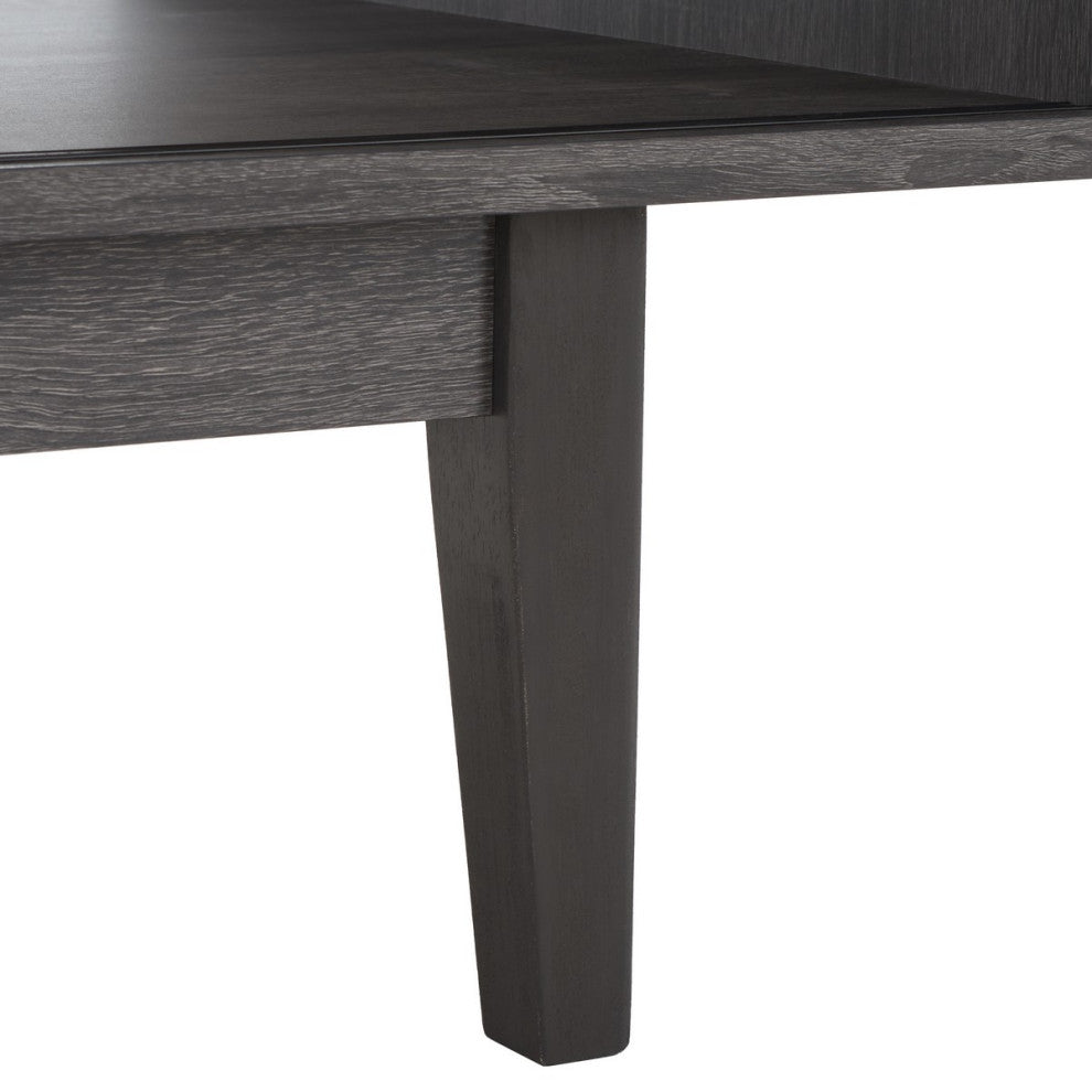 Safavieh Ceu 2 Door Coffee Table, Distressed Black/Gold