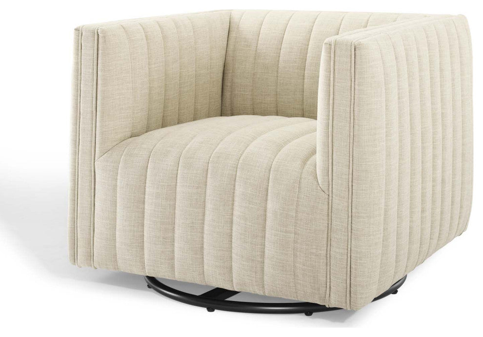 Tufted Armchair Accent Chair, Fabric, Beige, Modern, Living Lounge Hospitality