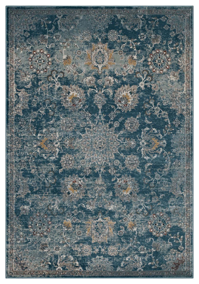 Cynara Distressed Floral Persian<br>Medallion 8x10 Area Rug