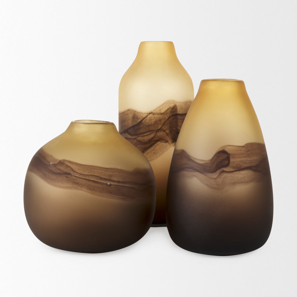 Pyla Short YelloWith Brown Glass Sand Dune Inspired Vase