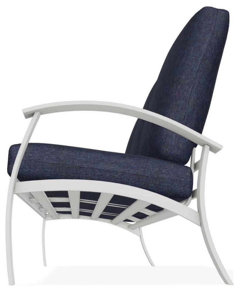 Belle Isle Cushion 3-Seat Outdoor Sofa, Indigo/Snow
