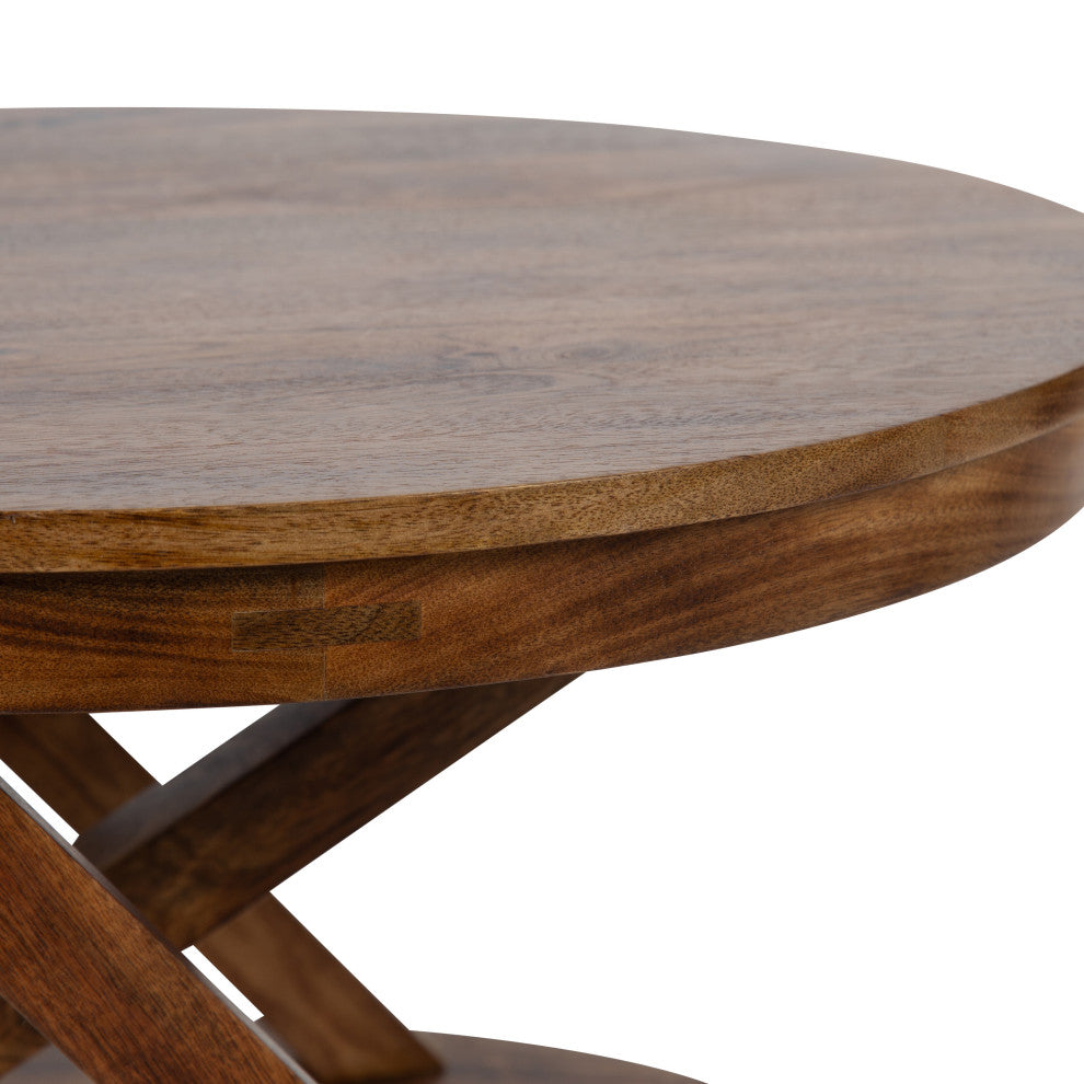 Aja Wood Coffee Table, Walnut Brown, 16x16x26