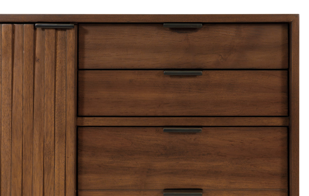 Mid-century Modern Small Console With File Drawers Brown