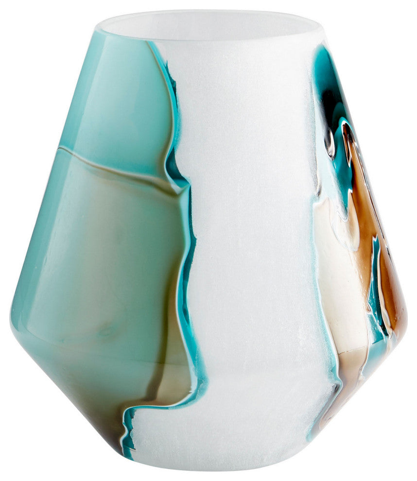 Cyan Small Ferdinand Vase 10323, Green and White