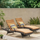 GDF Studio Olivia Outdoor Chaise Lounge Chair  With Off-White Cushion, Set of 2,