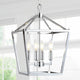 Pagoda Lantern Metal LED Pendant, Chrome, 12"